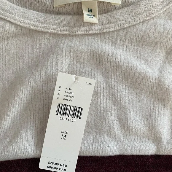 Anthropologie Ella Mara Hacci Striped Cream Crewneck Sweater NWT Size M - Picture 6 of 8